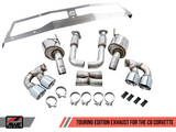 AWE: 2020-21 Chevrolet Corvette 6.2L C8 - Touring Edition Exhaust (Quad Chrome Silver Tips)