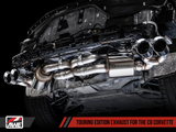 AWE: 2020-21 Chevrolet Corvette 6.2L C8 - Touring Edition Exhaust (Quad Chrome Silver Tips)