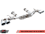 AWE: 2020-21 Chevrolet Corvette 6.2L C8 - Track Edition Exhaust (Quad Chrome Silver Tips)