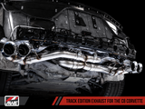 AWE: 2020-21 Chevrolet Corvette 6.2L C8 - Track Edition Exhaust (Quad Chrome Silver Tips)