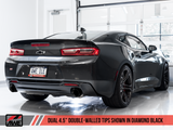 AWE: 2016-19 Chevrolet Camaro SS 6.2L - Track Edition Catback Exhaust Non-Resonated (Diamond Black Tips Dual Outlet)