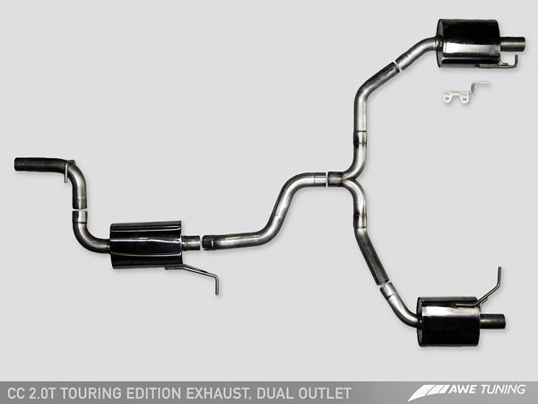 AWE: 2009-17 Volkswagen CC - Touring Edition Exhaust (Dual Outlet / Chrome Silver Tips)