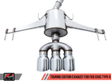 AWE: 2017-19 Honda Civic Type R FK8 - Touring Edition Exhaust w/ Front Pipe (Triple Chrome Silver Tips)