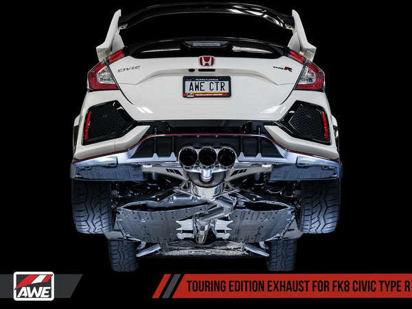 AWE: 2017-19 Honda Civic Type R FK8 - Touring Edition Exhaust w/ Front Pipe (Triple Diamond Black Tips)