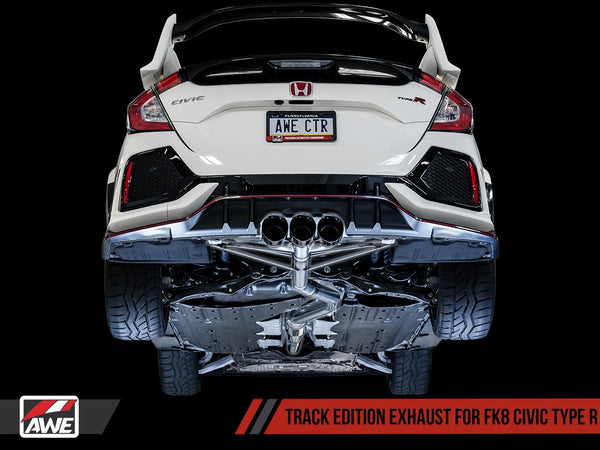 AWE: 2017-2019 Honda Civic Type - Track Edition Exhaust w/ Front Pipe Triple Chrome Silver Tips