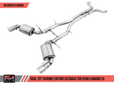 AWE: 2016-18 Chevrolet Camaro SS 6.2L - Touring Edition Catback Exhaust / Non-Resonated (Diamond Black Tips Dual Outlet)