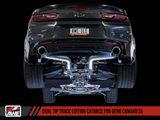 AWE: 2016-18 Chevrolet Camaro SS 6.2L - Track Edition Catback Exhaust Resonated (Diamond Black Tips Dual Outlet)