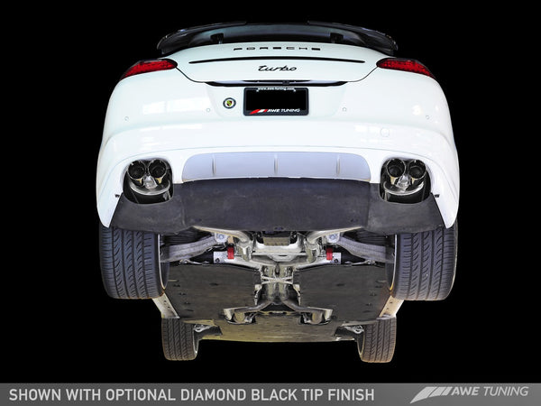 AWE: 2010-2016 Porsche 970 Panamera Turbo - Touring Edition Performance Exhaust System w/ Diamond Black Tips