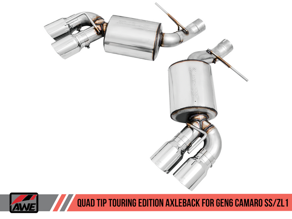 AWE: 2017-2019 Chevrolet Camaro SS | ZL1 - Touring Edition Axle-back Exhaust (Diamond Black Tips / Quad Outlet)