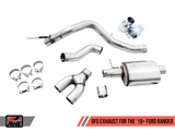 AWE: 2019-21 Ford Ranger - 0FG Exhaust w/ BashGuard (Dual Chrome Silver Tips)