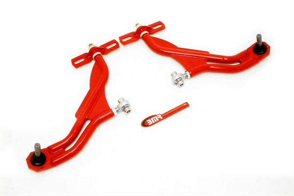 BMR: 2010-2014 S197 Mustangs A-arms, lower, adj, delrin/rod end, 19mm tall ball joint (Red)