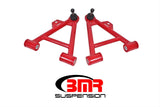 BMR:  1979-1993 Ford Mustang A-arms, lower, coilover, non-adjust, poly, tall ball joint (Red)