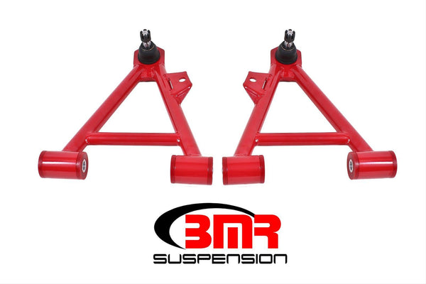 BMR:  1994-2004 New Edge Ford Mustang A-arms, lower, coilover, non-adjust, poly, std ball joint (Red)