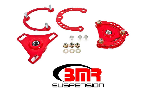 BMR:  2015-2019 Ford Mustang S550 Caster camber plates (Red)