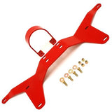 BMR:  2005-2014 V6 and V8 Ford Mustang S197 Rear tunnel brace with rear driveshaft safety loop (Red)