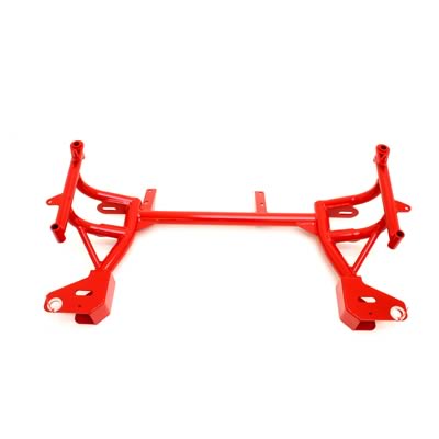 BMR:  1993-2002 GM F-body Camaro/Firebird K-member, TURBO, no motor mounts, Pinto rack mounts (Red)