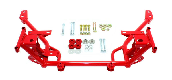 BMR:  2005-2014 S197 Ford Mustang K-member, standard motor mounts, standard rack mounts (Red)