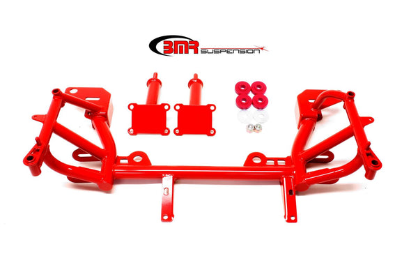 BMR:  1998-2002 LS1 GM F-body Camaro/Firebird K-member, low mount turbo, LS1 motor mounts, std rack mounts (Red)