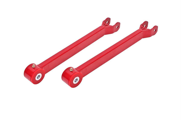 BMR:  2008-2018 Dodge Challenger Lower trailing arms, non-adjustable, poly bushings (Red)