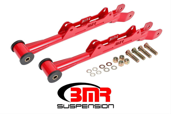 BMR:  1978-1987 GM G-Body Lower control arms, chrome moly, double adjustable, rod ends (Red)