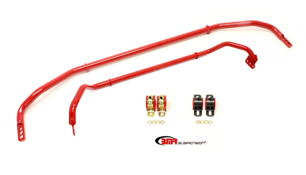 BMR:  2012 Chevrolet Camaro SS Sway bar kit with bushings, front (SB016H) and rear (SB033H) Red