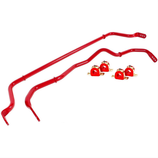 BMR:  2016-2018 Chevy Camaro Sway bar kit with bushings, front (SB053H) and rear (SB054H) Red