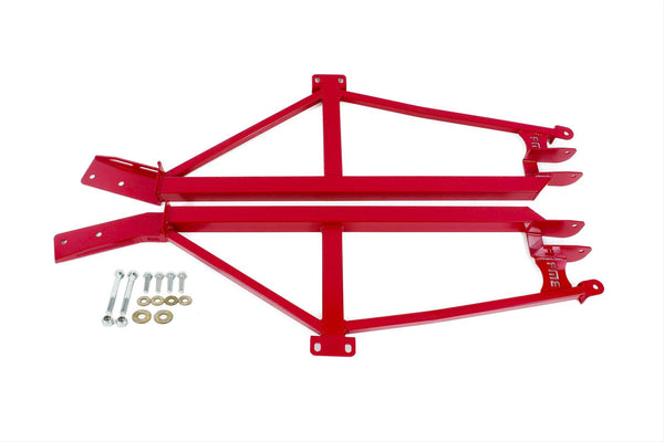 BMR:  1993 - 2002 Chevrolet Camaro / Firebird Subframe connectors, weld-on, 4-point, non-convertible only (Red)