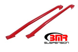 BMR:  1979 - 2004 SN95 Ford Mustang Subframe connectors, weld-on, tubular, standard,hardtop only (Red)