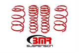 BMR: 2005 - 2014 Ford Mustang S197 Lowering springs, set of 4, 1.5" drop, drag, GT (Red)