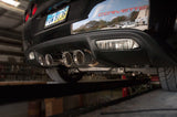 STAINLESS WORKS: 2009-13 C6 Chevrolet Corvette -- Axleback 2-1/2" Dual Chambered Turbo Mufflers Quad 4" Tips