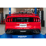 MBRP: 2018-21 Ford Mustang GT 5.0L -- 3" Cat Back, with Quad 4" Dual Wall Tips, Street Version, T304