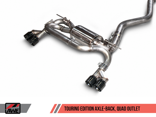 AWE: 2014-2016 BMW 428i 2.0T Touring Edition Exhaust Quad Outlet Chrome Silver Tips 80mm