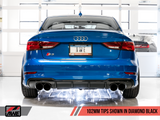 AWE: 2015-2020 Audi 8V S3 - SwitchPath Exhaust (102mm Diamond Black Tips)