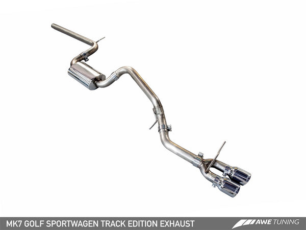 AWE: 2015-2017 Volkswagen Golf MK7 - Track Edition Exhaust (Chrome Silver Tips 90mm)