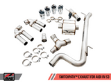 AWE: 2015-2020 Audi 8V S3 SwitchPath Exhaust w/ 102mm Chrome Silver Tips