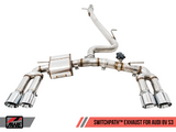 AWE: 2015-2020 Audi 8V S3 - SwitchPath Exhaust (102mm Diamond Black Tips)