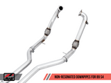 AWE: 2018-2020 Audi B9 S4 3.0T Quattro - Track Edition Exhaust Non-Resonated Diamond Black 90mm Tips
