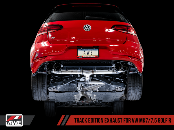 AWE: 2018 Volkswagen MK7.5 Golf R - Track Edition Exhaust w/ 102mm Diamond Black Tips