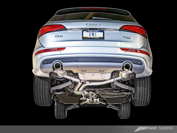 AWE: 2013-2020 Audi Q5 3.0L - Touring Edition Exhaust Dual Outlet Chrome Silver Tips