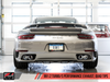 AWE: 2017-2019 Porsche 991.2 Turbo | Turbo S 3.8T - Performance Exhaust and High-Flow Cat Sections Chrome Silver Quad Tips