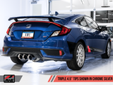 AWE: 2017-2020 Honda Civic SI - Touring Edition Exhaust w/ Front Pipe (Triple Chrome Silver Tips)