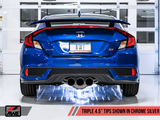 AWE: 2017-2020 Honda Civic SI - Track Edition Exhaust w/ Front Pipe Triple Chrome Silver Tips