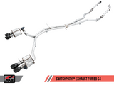 AWE: 2018-2020 Audi B9 S4 3.0T Quattro - SwitchPath Exhaust Non-Resonated Diamond Black 90mm Tips