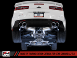 AWE: 2017-19 Chevrolet Camaro SS | ZL1 - Touring Edition Catback Exhaust Resonated (Diamond Black Tips Quad Outlet)