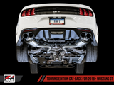 AWE: 2015-2020 Ford Mustang GT 5.0L - Touring Edition Catback Exhaust Quad Diamond Black Tips