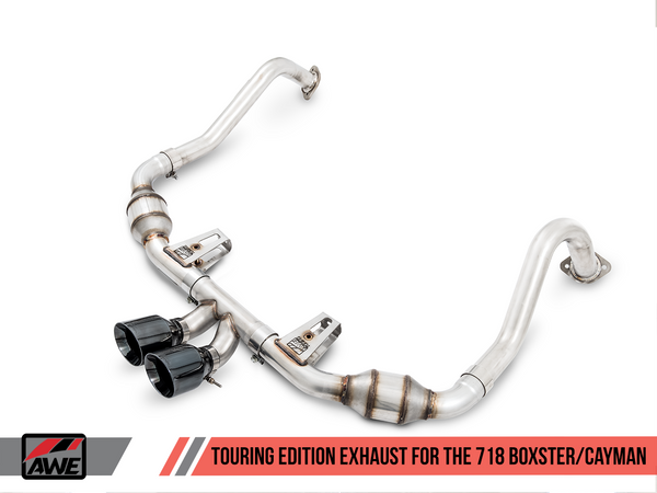 AWE: Porsche 718 Boxster | Cayman - Touring Edition Performance Exhaust System (Chrome Silver Tips)