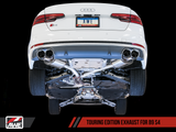 AWE: 2018-2020 Audi B9 S4 - Touring Edition Exhaust Resonated for Performance Catalyst (Carbon Fiber Tips)