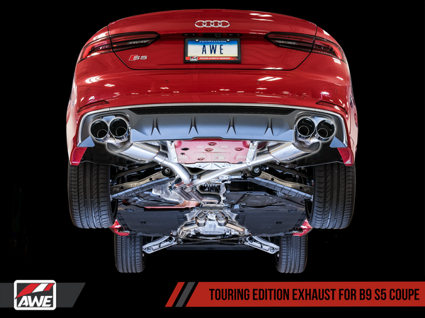 AWE: 2017-2020 Audi B9 S5 Coupe - Touring Edition Exhaust System (Diamond Black 90mm Tips)