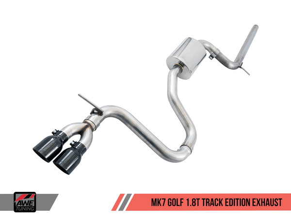 AWE: 2015-17 Volkswagen Golf MK7 1.8T - Track Edition Exhaust (Diamond Black Tips 90mm)
