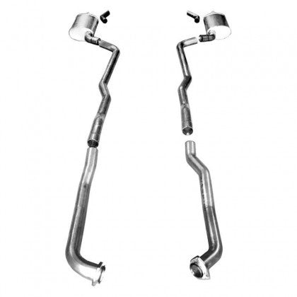STAINLESS WORKS: 1968-72 Chevrolet Corvette -- SBC Catback Dual Long Chambered Mufflers Factory Connect